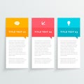 Infographic colorful design with three options banner
