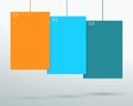 Infographic 3 Colourful Blank Hanging Text Boxes Vector Royalty Free Stock Photo