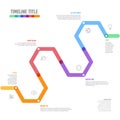 Infographic Company Milestones curved diagonal thick line Timeline Template