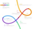 Infographic Company Milestones curved thick line Timeline Template