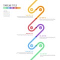 Infographic Company Milestones curved thick line Timeline Template