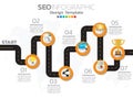 Infographic concept illustration of Seo infographics with Business layout template Royalty Free Stock Photo