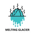 Infographic concept of Melting Glacier