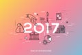 Infographic concept, 2017 - year of opportunities. New hot trends and predictions in economics, budget planning, money