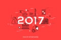 Infographic concept, 2017 - year of opportunities. New hot trends and predictions in economics, budget planning, money