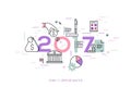 Infographic concept, 2017 - year of opportunities. New hot trends and predictions in economics, budget planning, money