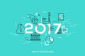 Infographic concept, 2017 - year of opportunities. New hot trends and predictions in economics, budget planning, money