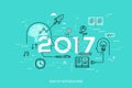 Infographic concept, 2017 - year of opportunities. New trends in idea generation, time management, experience exchange