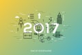 Infographic concept, 2017 - year of opportunities. New trends and prospects in career building, job searching