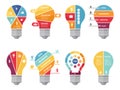 Infographic concepts with shape of lighting bulb. Visualization of various options or processes Royalty Free Stock Photo