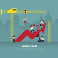 Infographic construction of arow graph Royalty Free Stock Photo