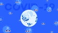 Infographic coronavirus pandemia. Blue vector background