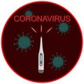 Infographic CoV-2019 prevention,coronavirus symptoms and complications.Icons of fever,headache,runny nose,cough,dizziness.Vector