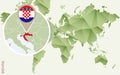 Infographic for Croatia, detailed map of Croatia with flag Royalty Free Stock Photo