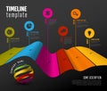 Infographic dark diagonal timeline report template