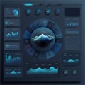 Infographic dashboard template mock up design with bit circular round element, graphs and charts. Futuristic User Royalty Free Stock Photo