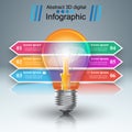 Infographic design. Bulb, Light icon.