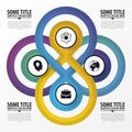 Infographic design concept. Four connected circles. Vector