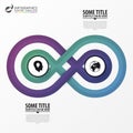 Infographic design concept. Two connected circles. Vector