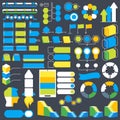 Infographic design elements vector collection, diagram structure objects and visualizations