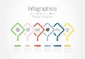 Infographic design elements for your business data with 6 options, parts, steps, timelines or processes. Vector