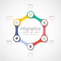 Infographic design elements for your business data with 6 options, parts, steps, timelines or processes. Vector Royalty Free Stock Photo