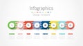 Infographic design elements for your business data with 8 options, parts, steps, timelines or processes. Vector