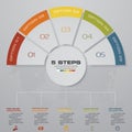 Infographic design elements for your business with 5 options. 5 steps timeline presentation. Royalty Free Stock Photo