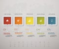 Infographic design elements for your business with 5 options. 5 steps timeline presentation. Royalty Free Stock Photo