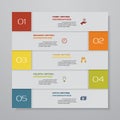 Infographic design elements for your business with 5 options. 5 steps timeline presentation. Royalty Free Stock Photo