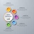 Infographic design with 5 process choices or steps. Design elements for your business such as reports, leaflets, brochures, Royalty Free Stock Photo