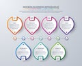 Infographic design with 7 process or steps. Infographic for diagram, report, workflow and more. Infographic with modern and Royalty Free Stock Photo