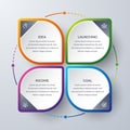 Infographic design with 4 process or steps. Infographic for diagram, report, workflow and more. Infographic with modern and simple
