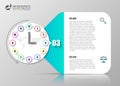 Infographic design template. Clock concept with 12 steps