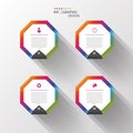 Infographic design template. Colorful hexagons. Vector