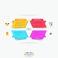 Infographic design template with 4 colorful text boxes and pictograms Royalty Free Stock Photo