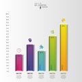 Infographic design template. Hexagonal columns data. Vector