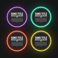 Infographic design template. Neon circles. Four steps