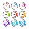 Infographic design template. Percentage Loading Circles. Vector