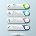 Infographic design template with 4 separate numbered rounded rectangles