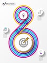 Infographic design template. Spiral concept with icons