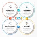 Infographic design template. SWOT concept with 4 steps