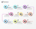 Infographic design template. Timeline concept with 9 steps Royalty Free Stock Photo