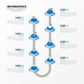 Infographic design template. Timeline concept with 8 steps Royalty Free Stock Photo