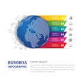 Infographic design vector and Modern world map. Business concept Royalty Free Stock Photo