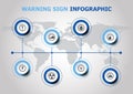 Infographic design with warning sign icons Royalty Free Stock Photo