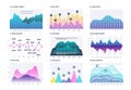 Infographic diagram. Statistics bar graphs, economic diagrams and stock charts. Marketing infographics vector elements