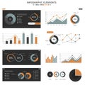 Infographic displaying various data visualization elements on a white background.