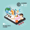Infographic Education Media Learning Template Design .
