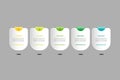 infographic element template, business concept with 5 steps, colorful rectangle white rectangle design for workflow layout,